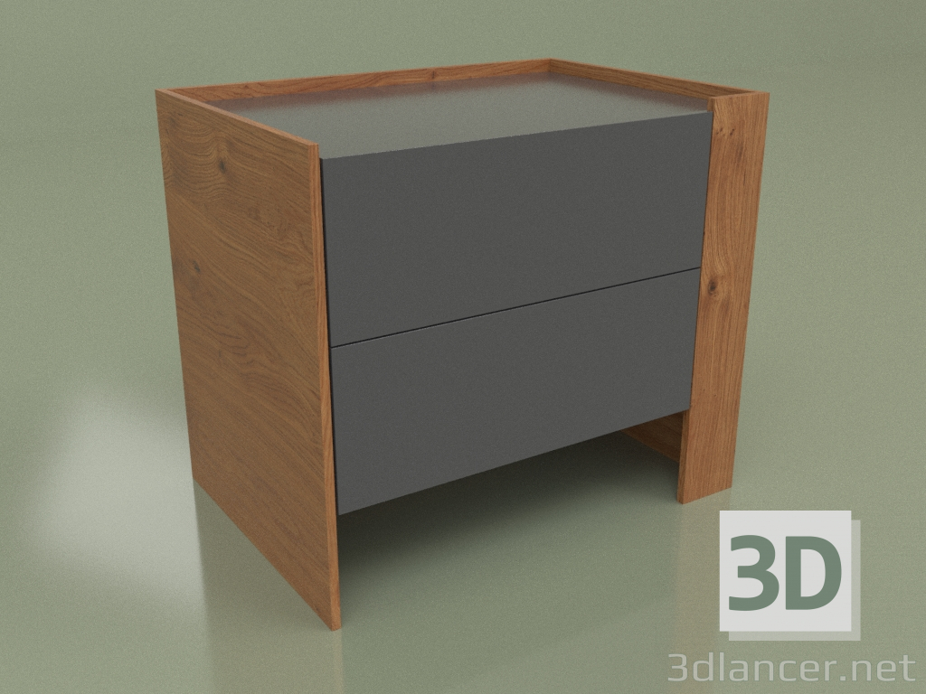 3d model Bedside table CN 200 (Walnut, Anthracite) - preview