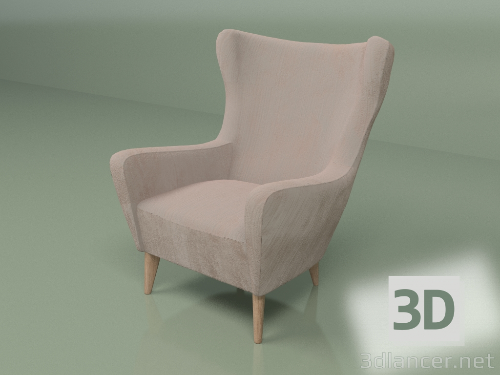3D Modell Sessel Elsa (Puderrosa) - Vorschau