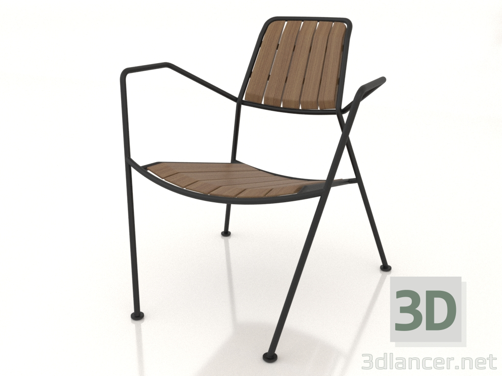 3d model Armchair with wood - preview