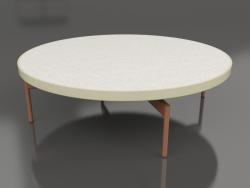 Round coffee table Ø120 (Gold, DEKTON Sirocco)