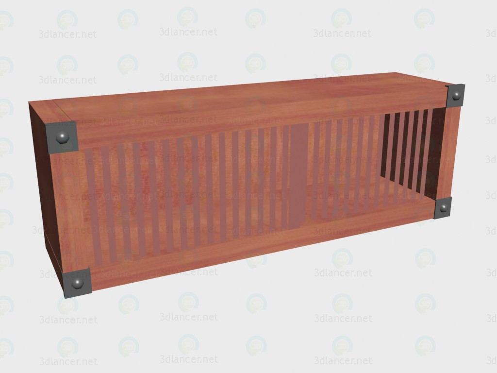 3d model Estante con puertas correderas - vista previa