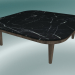 modèle 3D Table basse Fly (SC4, H 26 cm, 80 x 80 cm, piètement en chêne huilé fumé et marbre Nero Marquina pol - preview