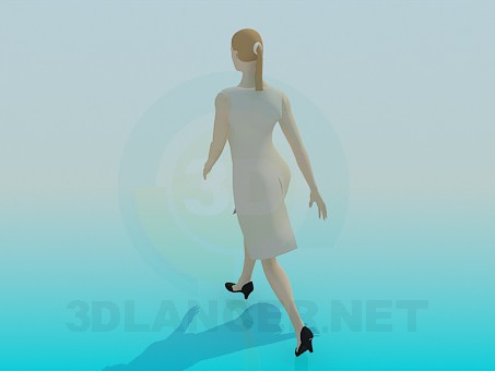 3d model A woman in dress - preview 3d model A woman in dress - preview
