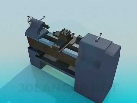 3d модель Токарно-винторезный станок по металлу – превью