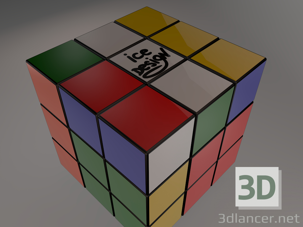 3d Rubik's Cube 3x3 model buy - render