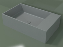 Vasque à poser (01UN31102, gris argenté C35, L 60, P 36, H 16 cm)