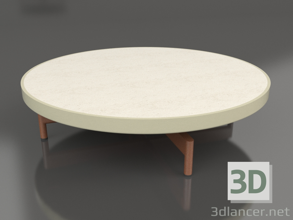 modello 3D Tavolino rotondo Ø90x22 (Oro, DEKTON Danae) - anteprima