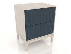 FARGO bedside table 2 drawers with milled facades (dark cobalt, bleached oak, option 4)