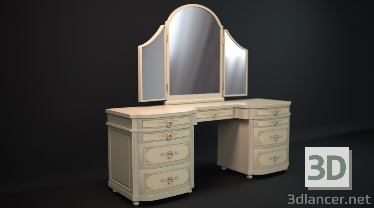 3d model Cosmetic table - preview