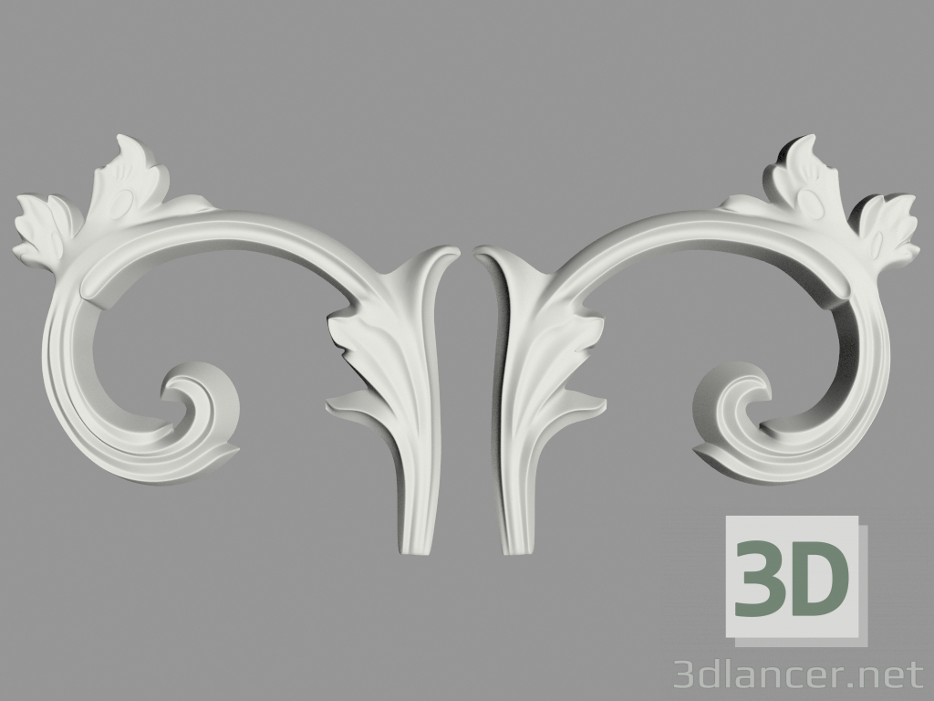modèle 3D Décoration murale (F66) - preview