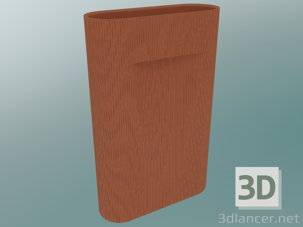 modello 3D Vaso Ridge (H 48,5 cm, Terracotta) - anteprima