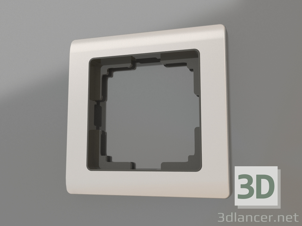 3d model Metallic frame for 1 post (gloss nickel) - preview