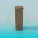 3d model The narrow wooden cabinet - preview