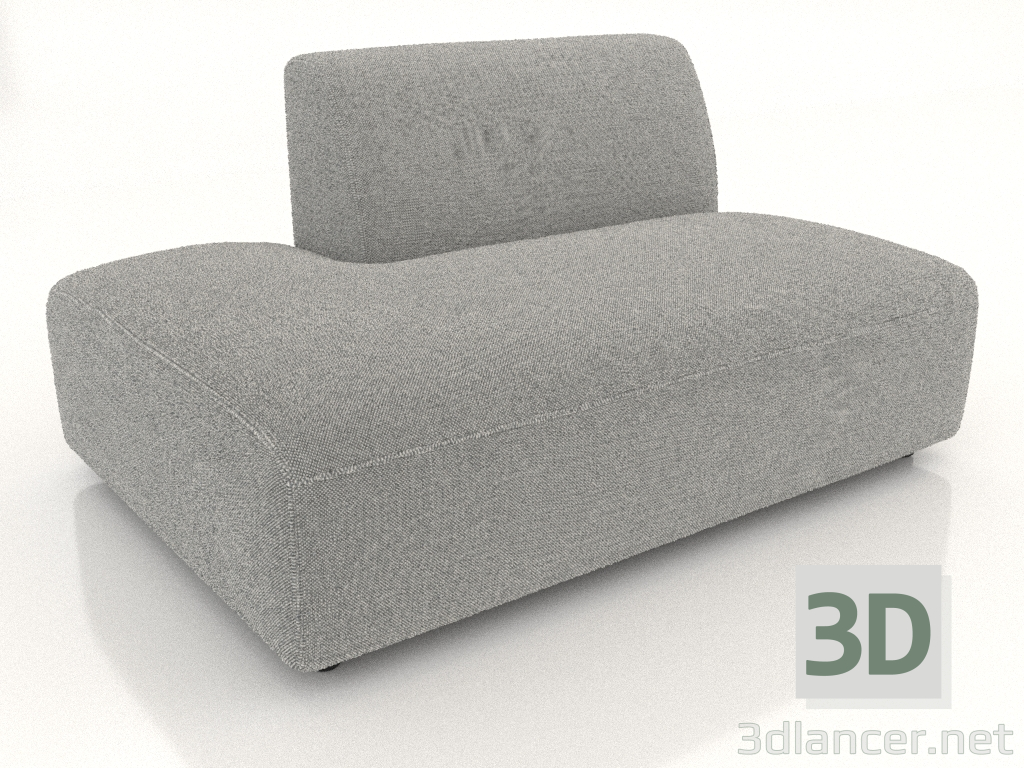 3d model Sofa module 1 seater (L) 130x90 extended to the left - preview