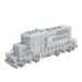 3d Train Lego Locomotive red model buy - render
