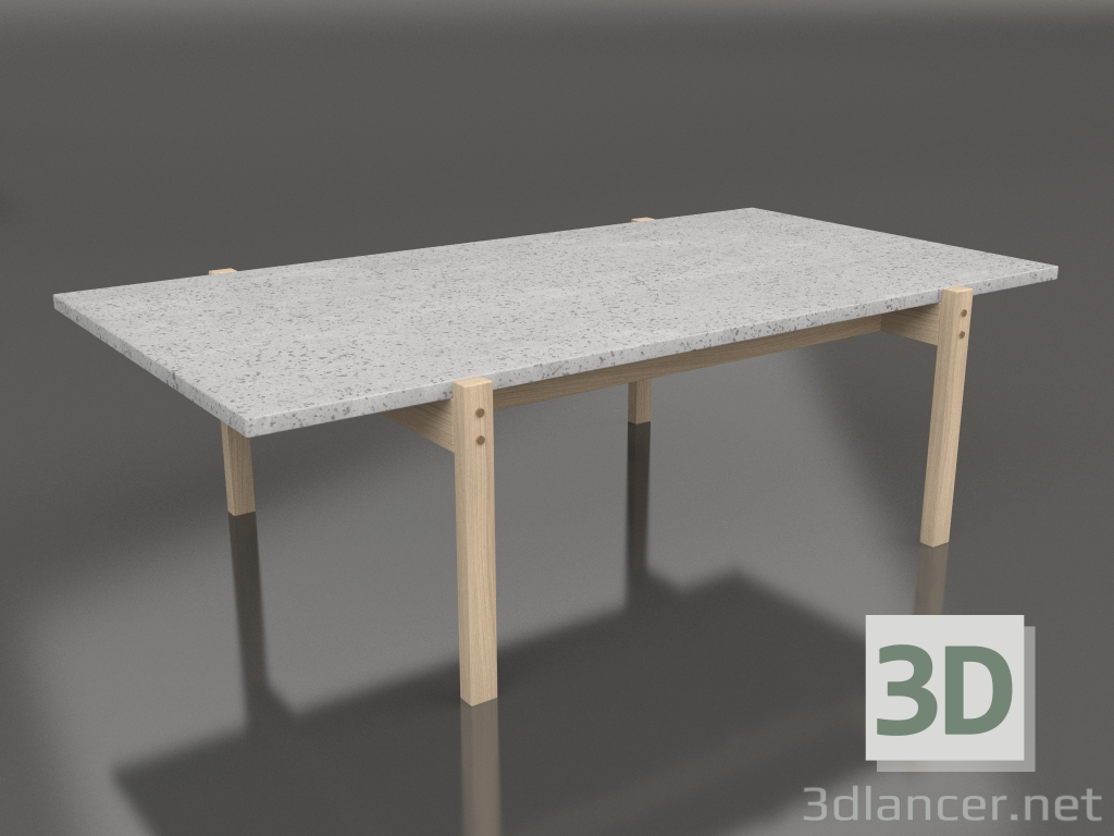 modello 3D Tavolino Eugene (Cemento chiaro, Rovere chiaro con ottone) - anteprima