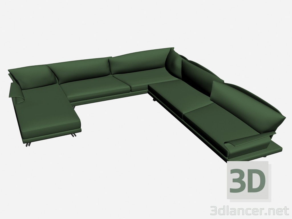 modello 3D Angolo divano Super roy angolare 3 - anteprima