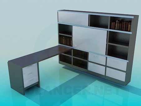 modelo 3D Librería - escuchar modelo 3D Librería - escuchar