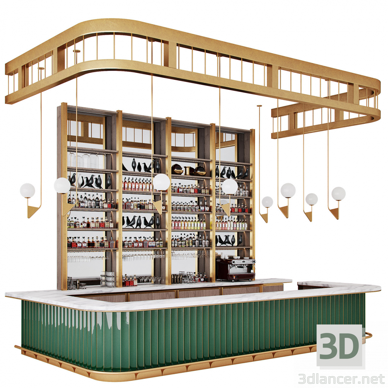 modello 3D Arredamento Bar - anteprima