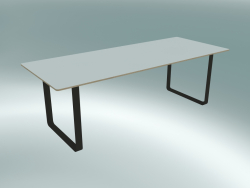 Table 70/70, 225x90cm (Blanc, Noir)