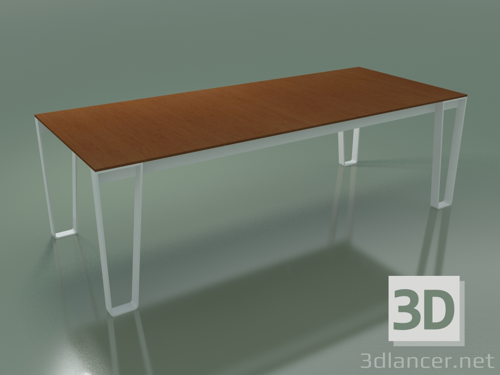 3D Modell Esstisch im Freien InOut (933, weiß lackiertes Aluminium, Teakholzlatten) - Vorschau