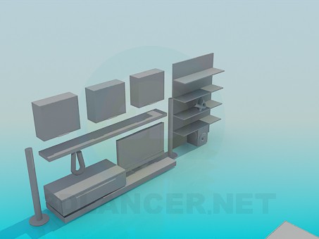3d model Furniture in the living room - preview 3d model Furniture in the living room - preview