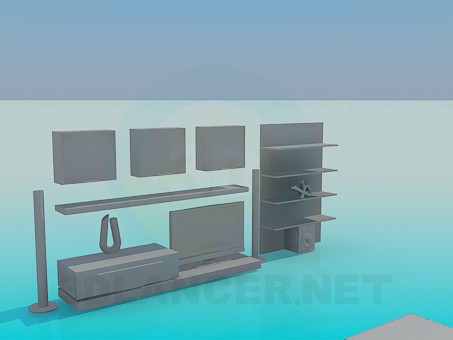 3d model Furniture in the living room - preview 3d model Furniture in the living room - preview