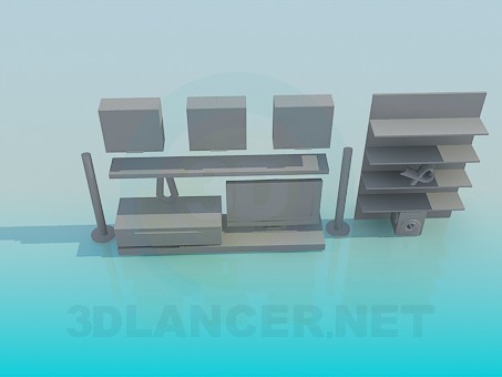 3d model Furniture in the living room - preview 3d model Furniture in the living room - preview