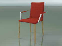 Sandalye 1708BR (H 85-86 cm, kolçaklı, kumaş döşemeli, L22 doğal meşe)