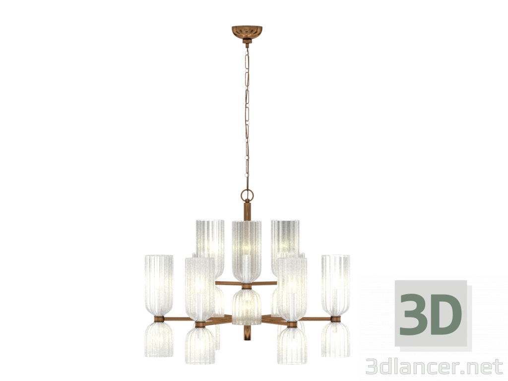 3d Chandelier asalea medium two-tier chandelier model buy - render