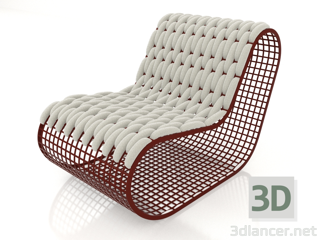 3D modeli Kulüp sandalyesi (Şarap kırmızısı) - önizleme