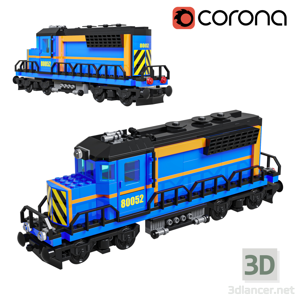 Tren Lego Locomotora 80052 3D modelo Compro - render