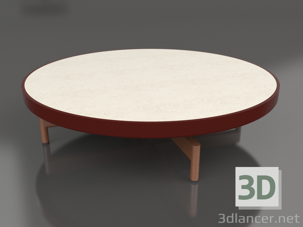 modello 3D Tavolino rotondo Ø90x22 (Rosso vino, DEKTON Danae) - anteprima
