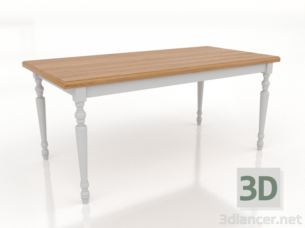 3d model Dining table 1600x800 mm (white, natural oak) - preview 3d model Dining table 1600x800 mm (white, natural oak) - preview