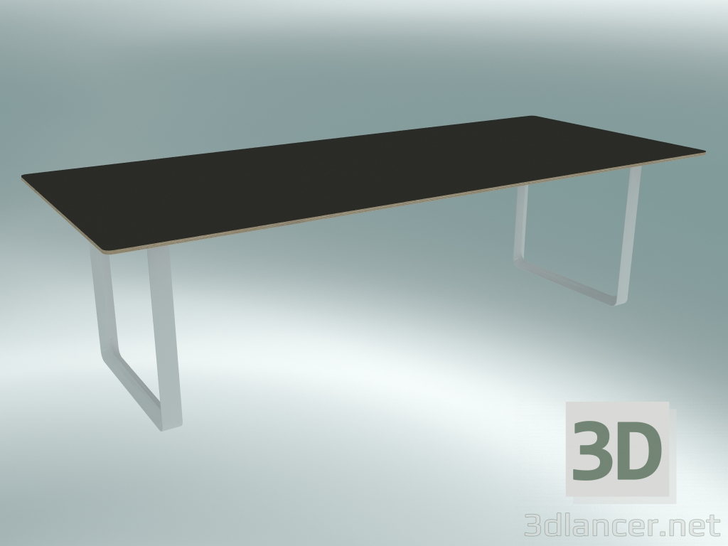 3d model Table 70/70, 255x108cm (Black, White) - preview