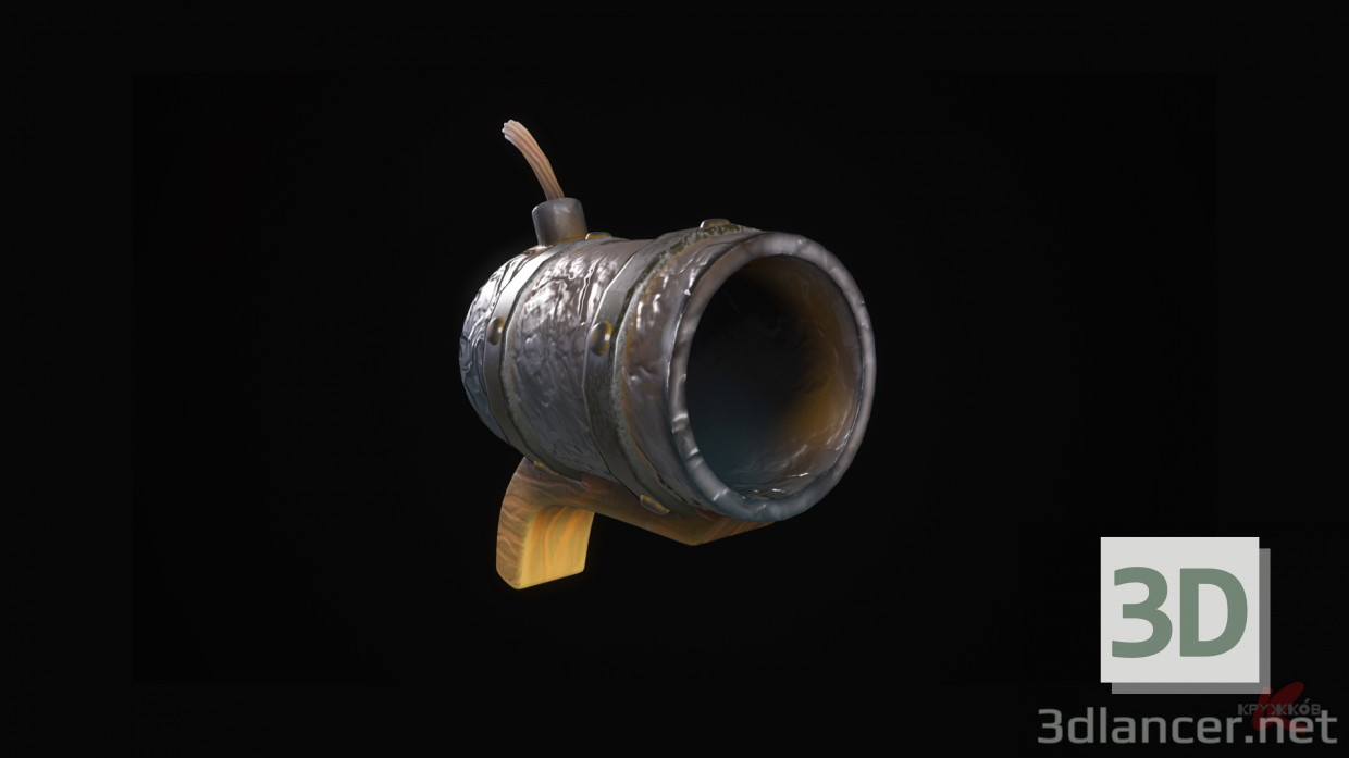 pistola piratas lowpoly 3D modelo Compro - render