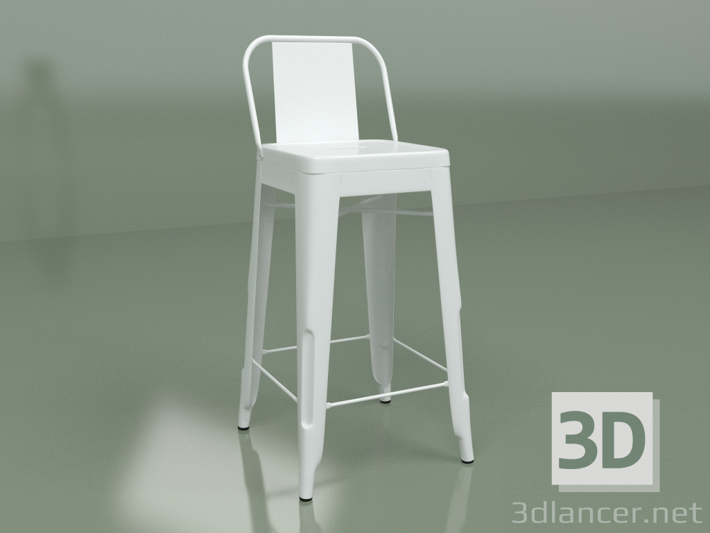 3d модель Барный стул Marais Color со спинкой (белый) – превью