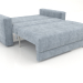 3 डी मॉडल आकर्षक सोफ़ा बिस्तर (बाहर मुड़ा हुआ) - पूर्वावलोकन
