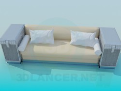Sofa mit Beistelltisch
