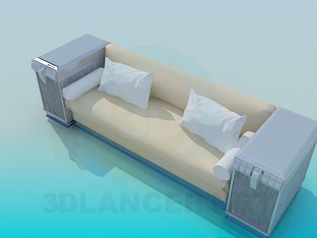 3d модель Диван с тумбочками – превью 3d модель Диван с тумбочками – превью