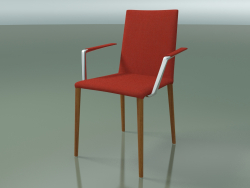 Chair 1708BR (H 85-86 cm, with armrests, with fabric upholstery, L23 teak effect)