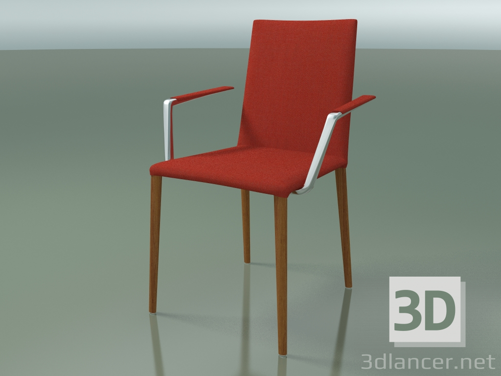 3D modeli Sandalye 1708BR (H 85-86 cm, kolçaklı, kumaş döşemeli, L23 tik görünümlü) - önizleme