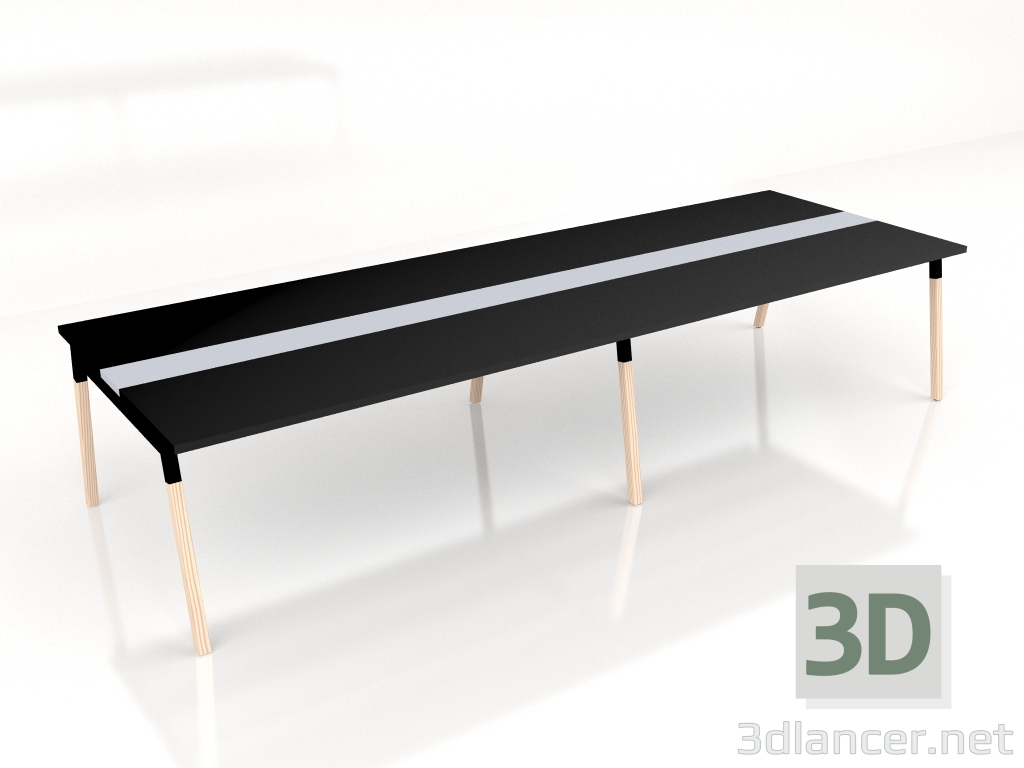 modello 3D Tavolo di negoziazione Ogi W Conference SW28+SW28L (3400x1210) - anteprima