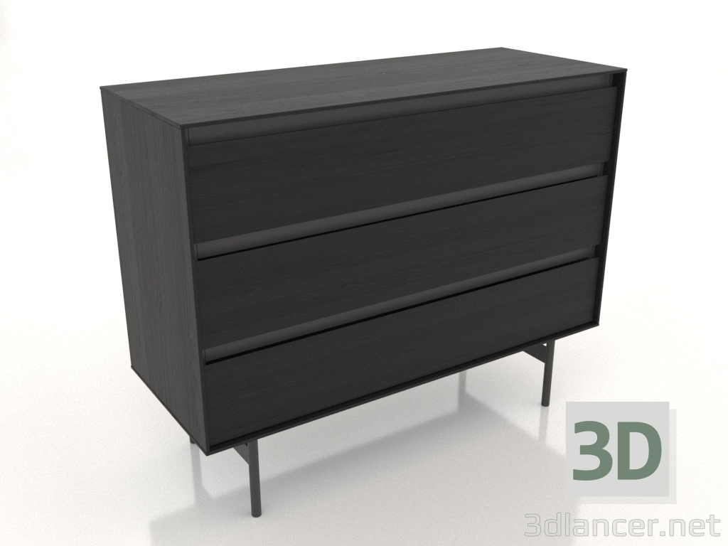 3d model Cajonera 1000x400 mm (negro RAL 9005) - vista previa