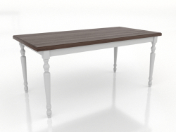 Yemek masası 1600x800 mm (beyaz, koyu ceviz)