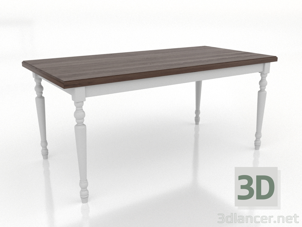 3d модель Обеденный стол 1600х800 мм (белый, темный орех) – превью 3d модель Обеденный стол 1600х800 мм (белый, темный орех) – превью