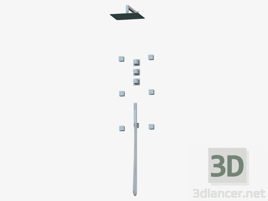 3D modeli Yıkama duş paneli Çoklu Sistem (NAC 090T) - önizleme