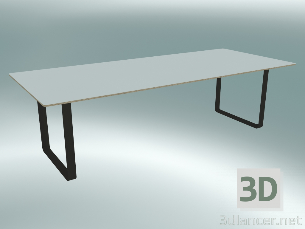 3D Modell Tisch 70/70, 255x108cm (Weiß, Schwarz) - Vorschau