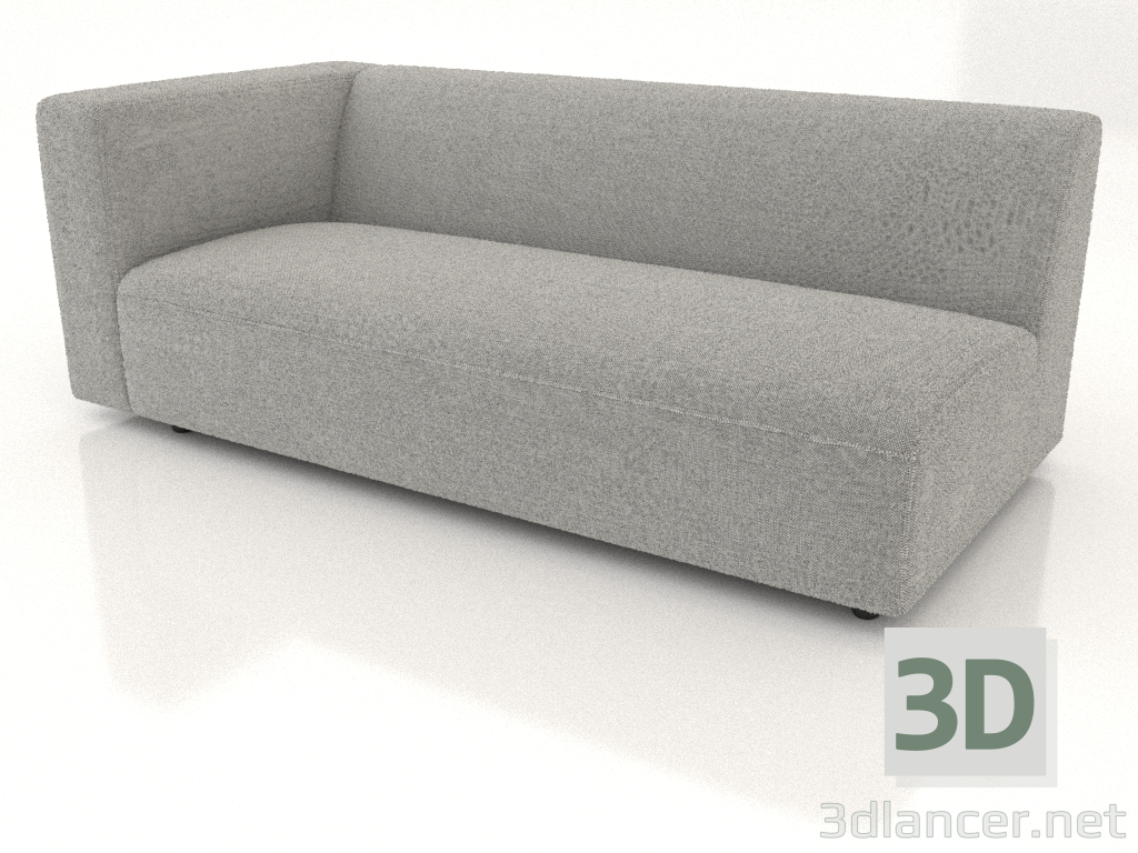 3D Modell Sofamodul 2 Sitze (L) 183x90 mit Armlehne links - Vorschau