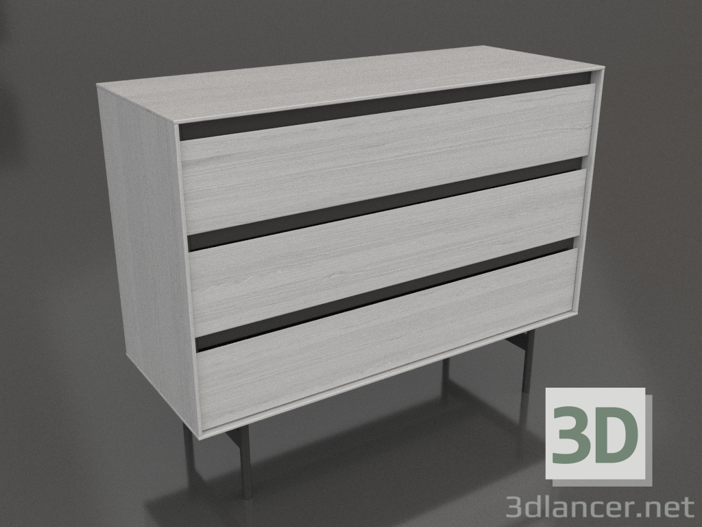 modèle 3D Commode 1000x400 mm (blanc RAL 9010) - preview